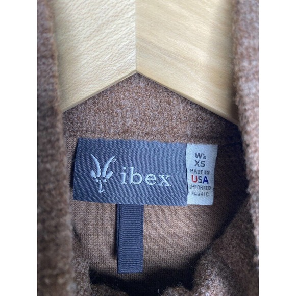 Ibex Reese Tunic Zip Sweater Pockets Merino Wool Brown Embroidered Size XS - Picture 12 of 13